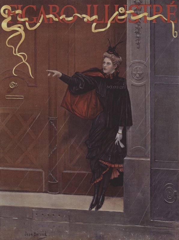 Regner det? (Regner det?). Forside av Le Figaro Illustre, november 1893 av Jean Beraud