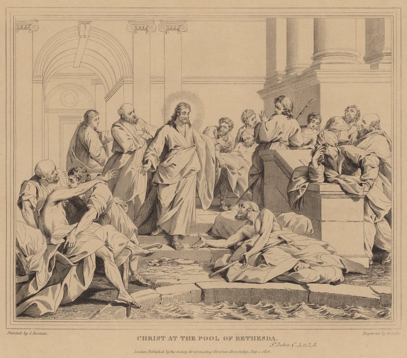 Kristus ved bassenget i Bethesda, St. John av Jean Bernard Restout