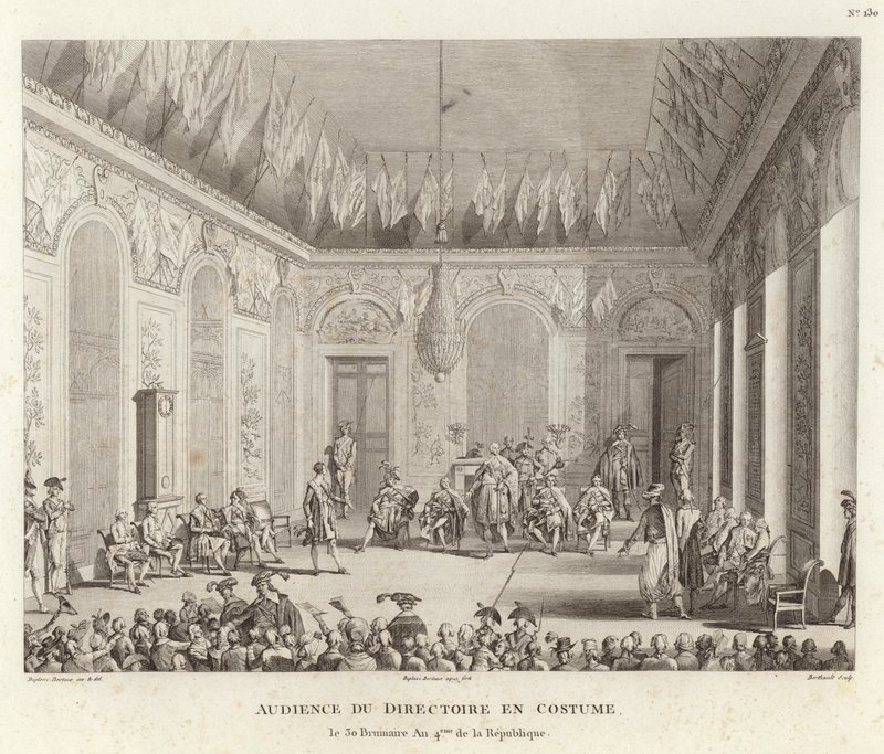 Høring av directoire no Costume av Jean Duplessi Bertaux