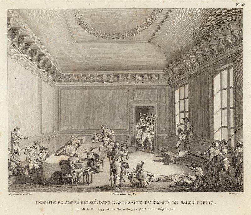 Maximilien de Robespierre leder et overfall av Jean Duplessi Bertaux