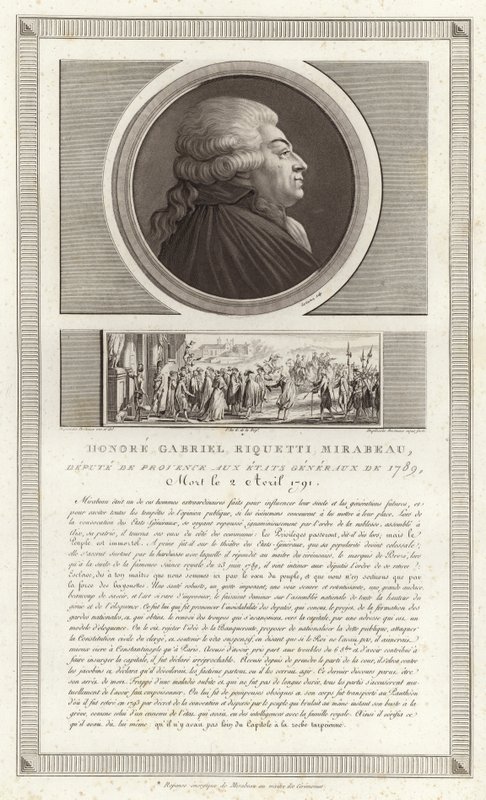 Portrett av Honore Gabriel Riqueti, greve av Mirabeau av Jean Duplessi Bertaux