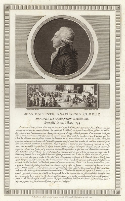 Portrett av Jean-Baptiste du Val-de-Grace, Baron de Cloots av Jean Duplessi Bertaux