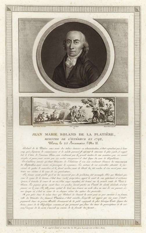 Portrett av Jean-Marie Roland, viscount de la Platiere av Jean Duplessi Bertaux