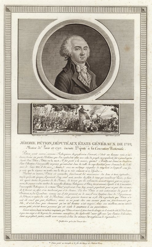 Portrett av Jerome Petion de Villeneuve av Jean Duplessi Bertaux