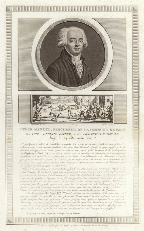 Portrett av Louis Pierre Manuel av Jean Duplessi-Bertaux