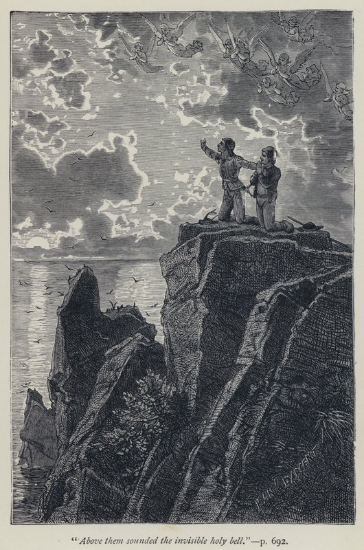 "Over dem lød den usynlige hellige klokken" (gravering) av Jean Edouard Dargent