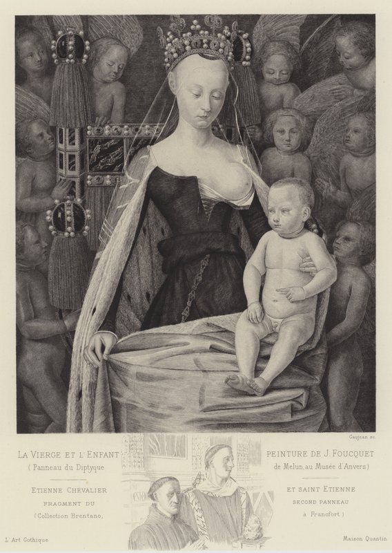 Jomfruen og barnet omgitt av engler, c1450 av Jean Fouquet