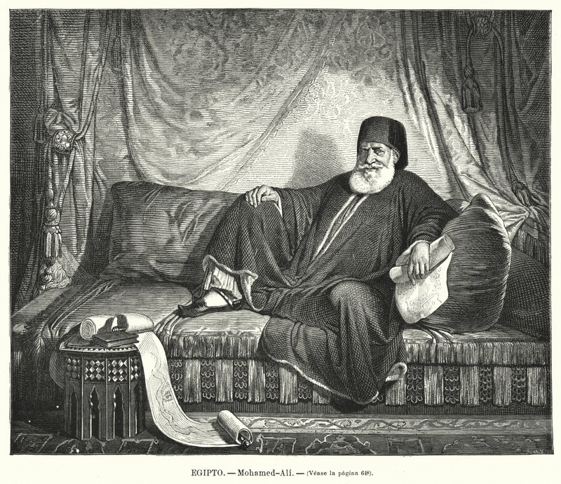 Muhammad Ali, osmansk visekonge av Egypt (litho) av Jean Francois Portaels