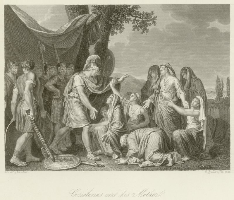 Coriolanus og moren hans av Jean Jacques Francois Lebarbier