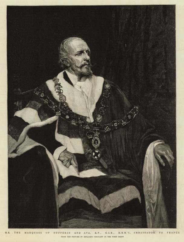 H E Marquess of Dufferin og Ava, KP, GCB, HBMs ambassadør i Frankrike av Jean Joseph Benjamin Constant