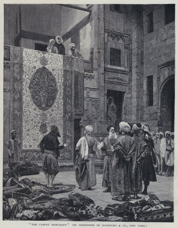 Teppehandleren (litho) av Jean Leon (after) Gerome