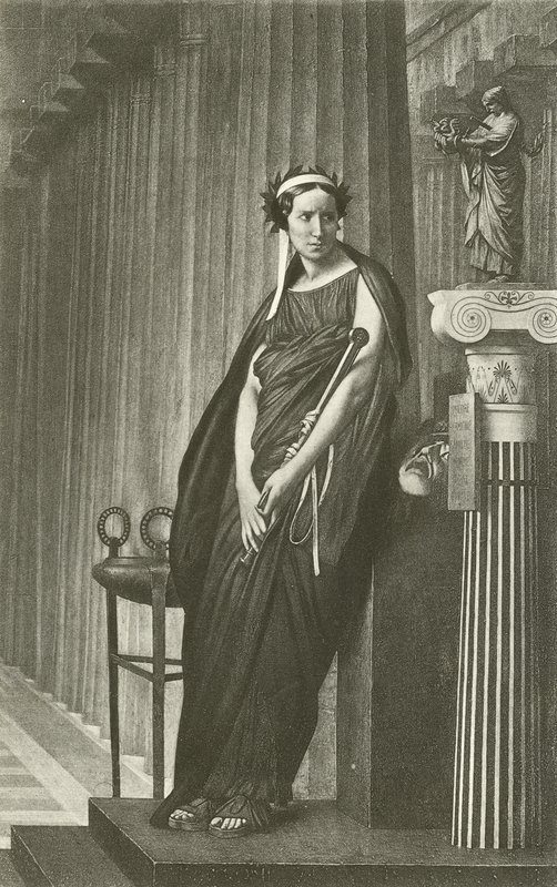 Rachel som musen til den greske tragedien (gravyr) av Jean Leon Gerome