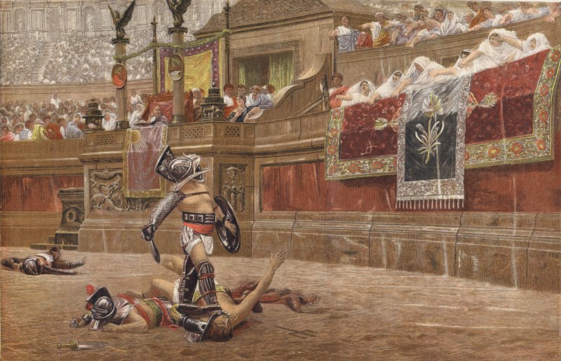 Gladiatorene av Jean Leon after Gerome