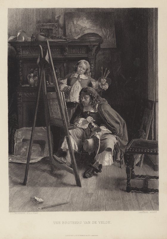 Brødrene Van de Velde (gravering) av Jean Louis Ernest (after) Meissonier