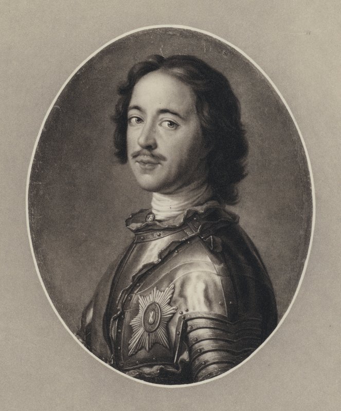 Peter den store (litho) av Jean Marc (after) Nattier