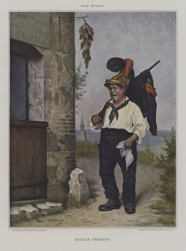 Hvilken varme (farge litho) av Jean Michel the Younger (after) Moreau