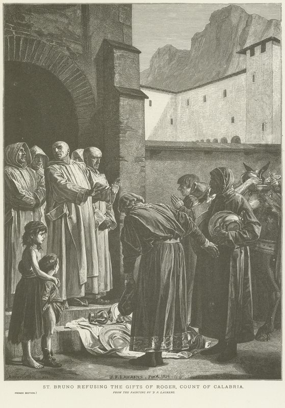 St Bruno nekter gavene til greven av Calabria av Jean Paul Laurens