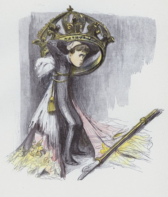 Alfonso den lille, konge av Spania (farge litho) av Jean Veber