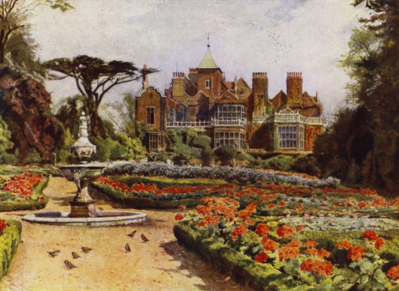 Holland House, The Dutch or West Garden (farge litho) av Jessie MacGregor