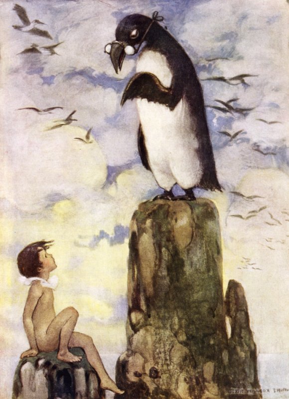 Illustrasjon for The Water Babies av Charles Kingsley (farge litho) av Jessie Willcox Smith