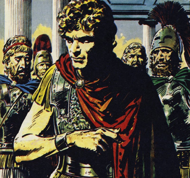 Aleksander var en tyrann, som betalte eller drepte de som var imot ham (fargelitografi) av Jesus Blasco