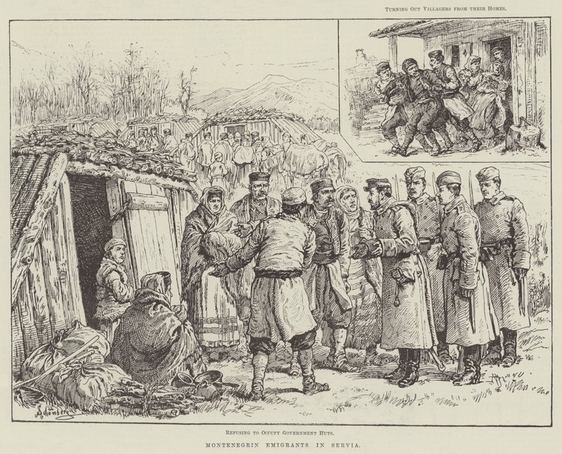 Montenegrinske migranter i Serbia av Johann Nepomuk Schonberg