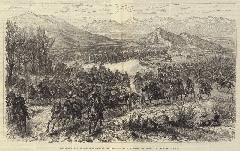 Den afghanske krigen, sjef for kavaleriet i aksjonen 11. desember, for å dekke våpenenes retrett av Johann Nepomuk Schonberg