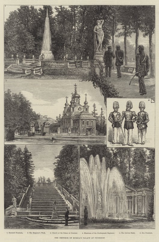 Keiseren av Russlands palass ved Peterhof av Johann Nepomuk Schonberg