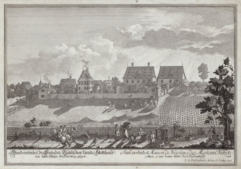 Sundersbuhl, residens til Nutzel-familien, nær Nürnberg av Johann Adam Delsenbach