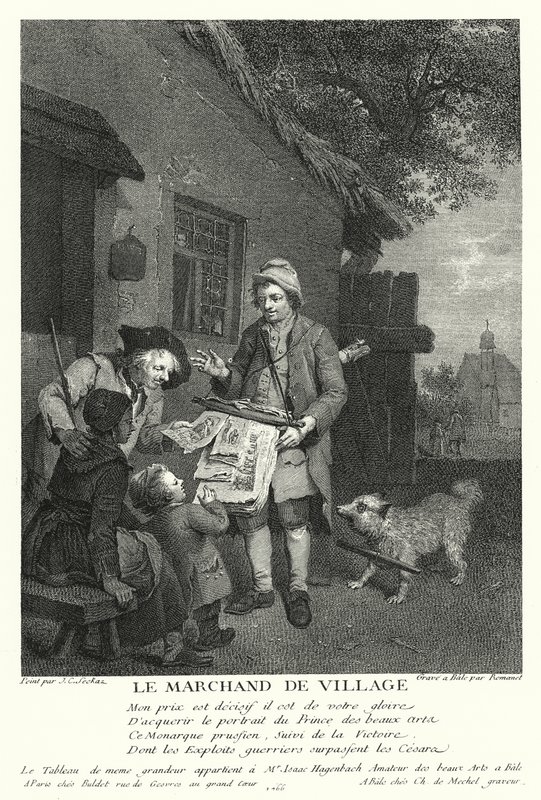 The Village Merchant (gravering) av Johann Conrad Seekatz