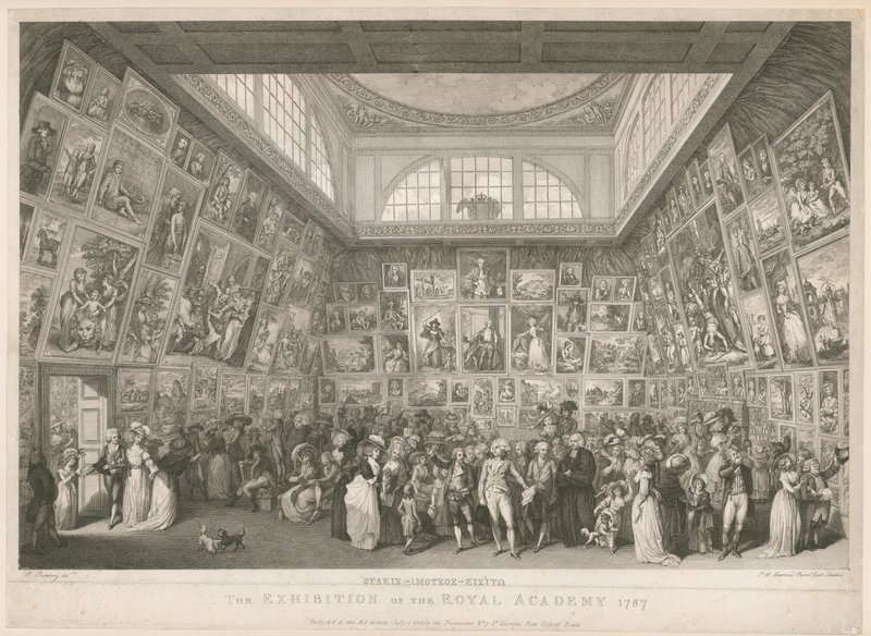 Utstillingen til Royal Academy 1787 av Johann Heinrich Ramberg