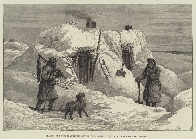 Søk etter Jeannette, House of a Russian Exile at Werkholansk, Sibir av Johann Nepomuk Schonberg