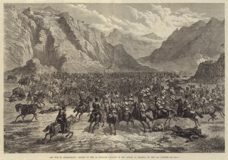 Krigen i Afghanistan, sjef for det andre Punjaub-kavaleriet i aksjonen ved Shahjui, 24. oktober av Johann Nepomuk Schonberg