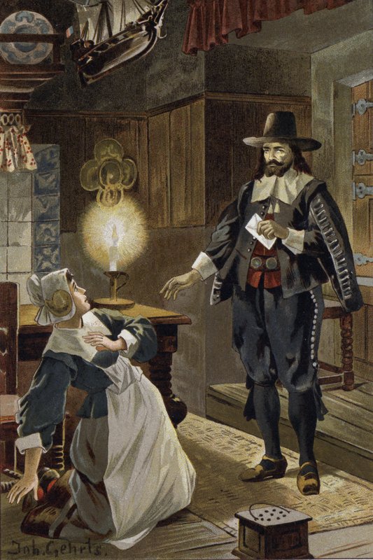 Illustrasjon for The Flying Dutchman, eller Der Fliegende Hollander (farge litho) av Johannes (after) Gehrts