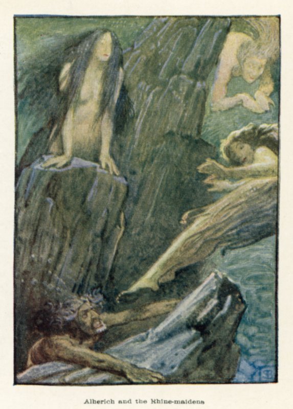 Alherich og Rhin-pikene av John Byam Liston Shaw
