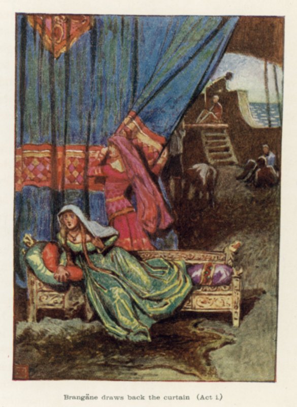 Brangane trekker gardinen tilbake, Act i av John Byam Liston Shaw