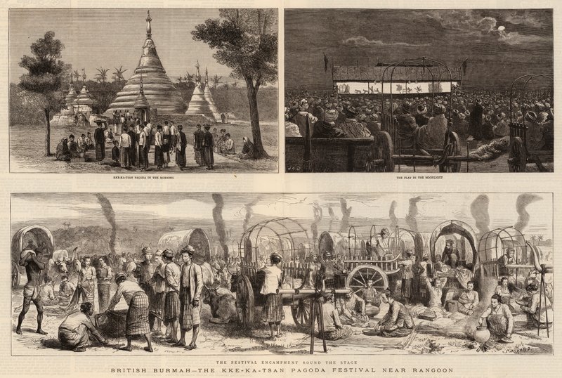 British Burmah, Kke-Ka-Tsan Pagoda Festival nær Rangoon av John Charles Dollman