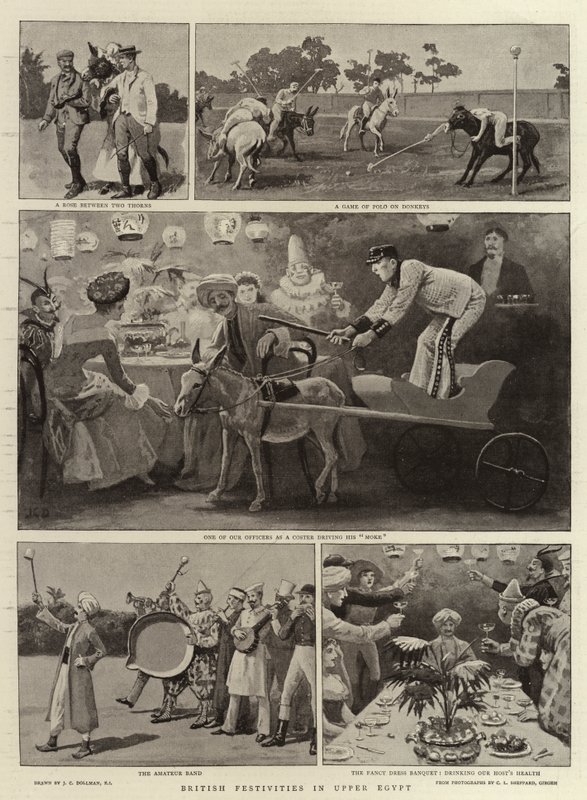 Gravering av britiske festligheter i Øvre Egypt av John Charles Dollman