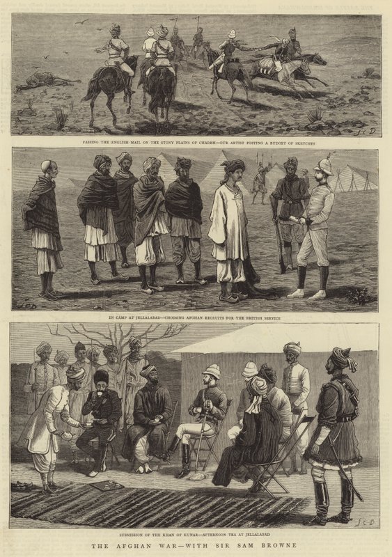 Den afghanske krigen, med Sir Samuel Browne av John Charles Dollman