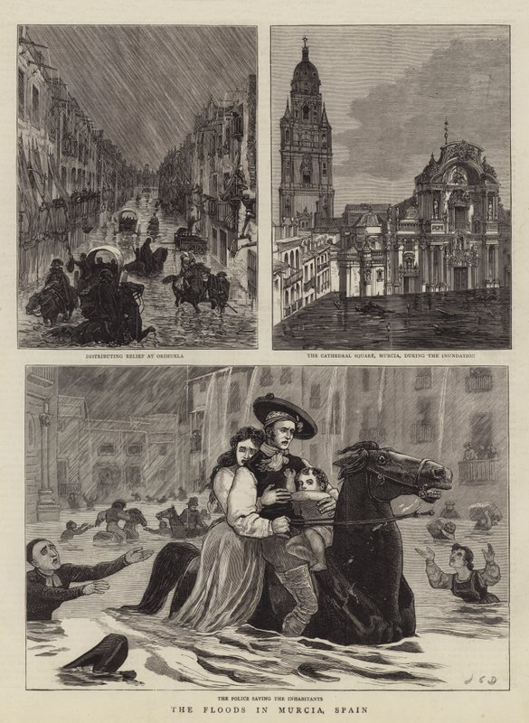 Flommen i Murcia, Spania av John Charles Dollman