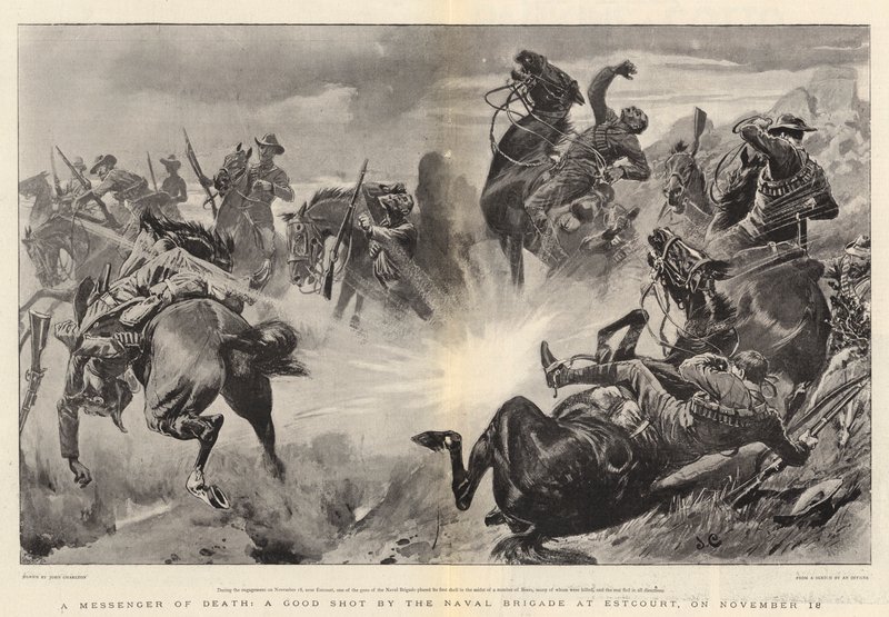 A Messenger of Death, a Good Shot av Naval Brigade ved Estcourt, 18. november av John Charlton