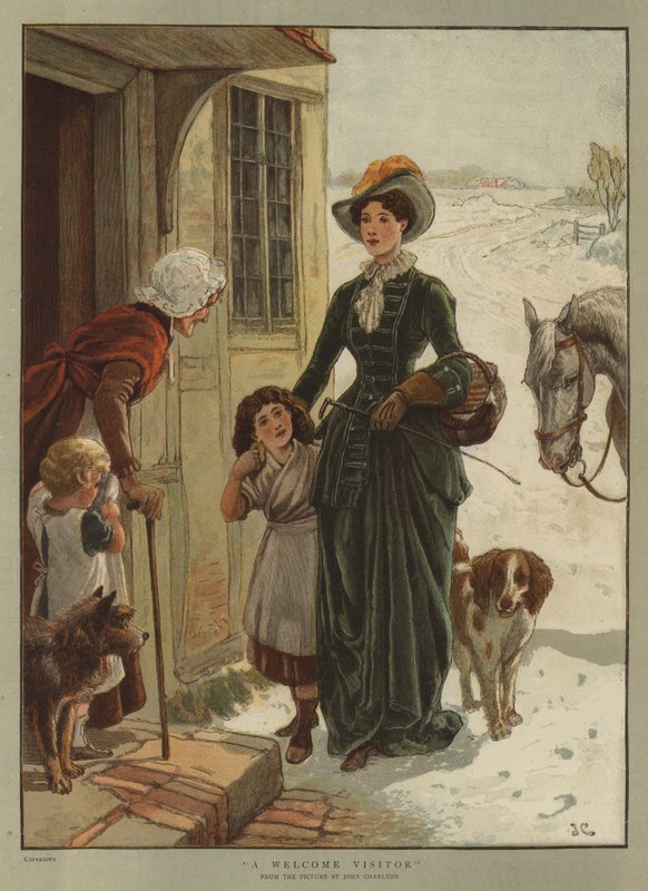 En velkommen besøkende (chromolitho) av John Charlton