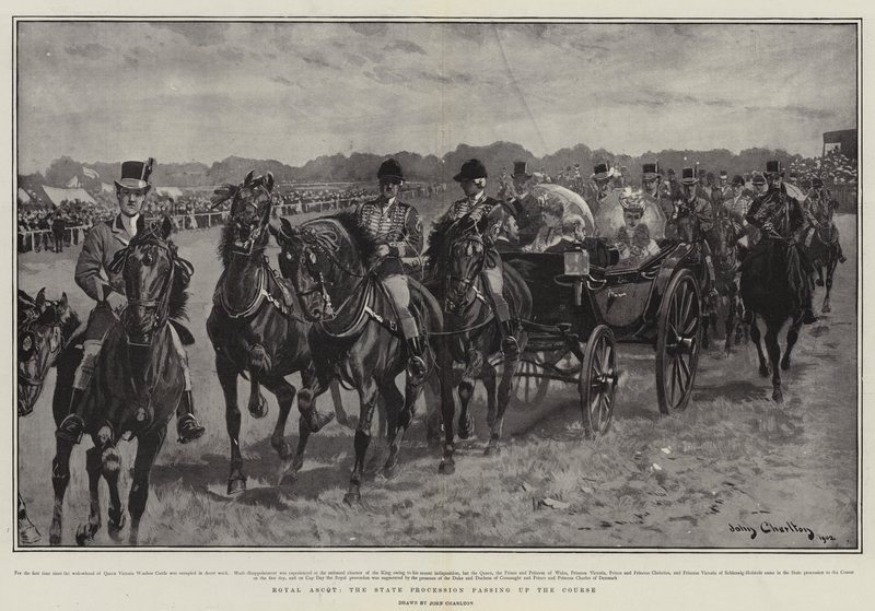 Royal Ascot, statsprosesjonen som passerte kurset av John Charlton