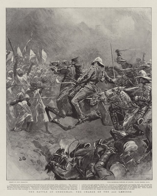 Slaget ved Omdurman, anklagen for de 21. Lancers av John Charlton