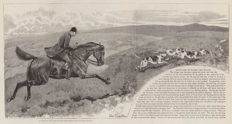 Chase of the Wild Red Deer på Exmoor av John Charlton