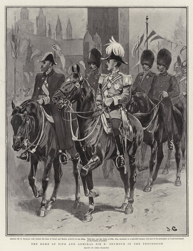 Hertugen av Fife og admiral Sir E Seymour i prosesjonen av John Charlton