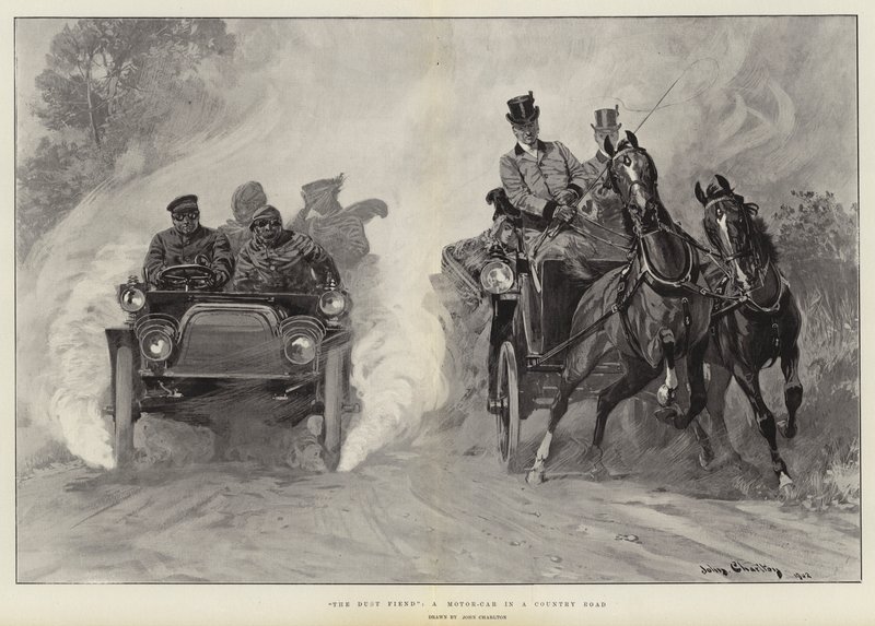 The Dust Fiend, en motorbil på en landevei av John Charlton