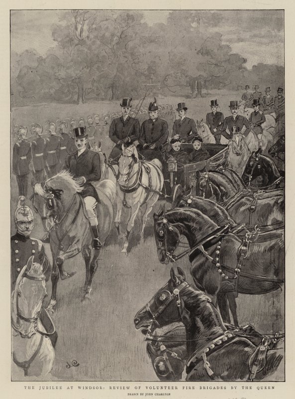 Jubileet i Windsor, anmeldelse av frivillige brannvesen av dronningen av John Charlton