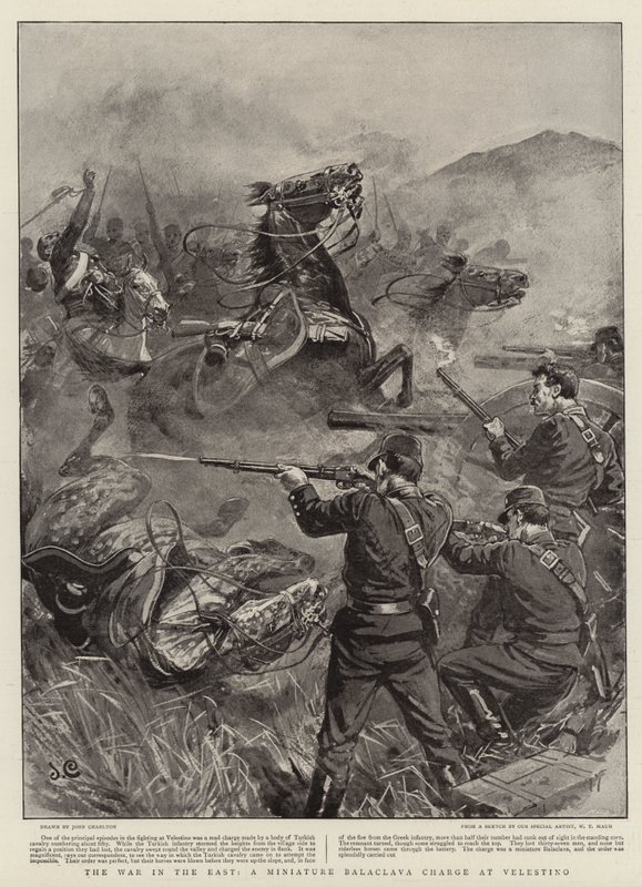 The War in the East, en Miniatyr Balaclava Charge ved Velestino av John Charlton