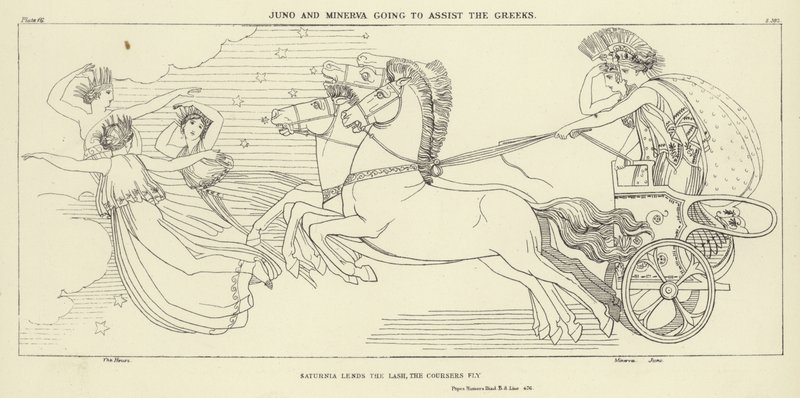 Juno og Minerva skal hjelpe grekerne av John Flaxman